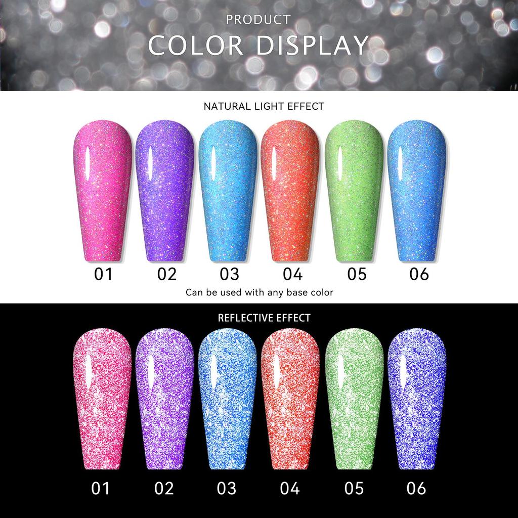 JTING New Design Top Shiny Quality 2 Effects Diamond Reflective Glitter Top Coat Gel Polish OEM ODM Free Customizaiton Service