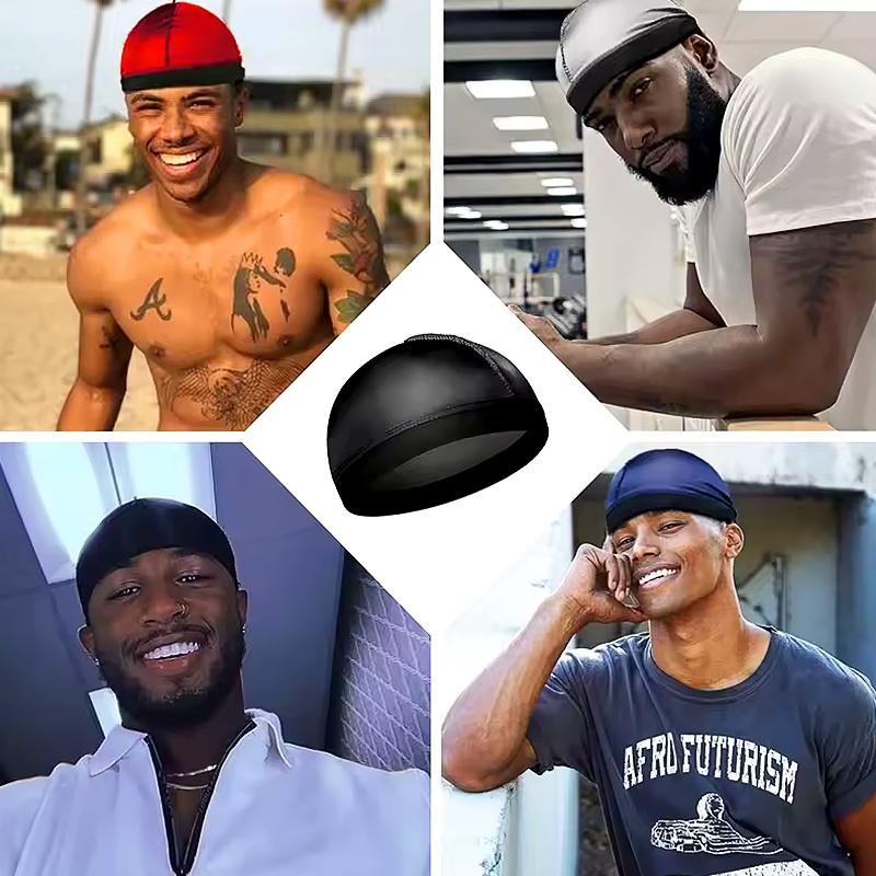 Children's Simulation Silk Wave Hat Versatile Headscarf Hat with Round Head Cover