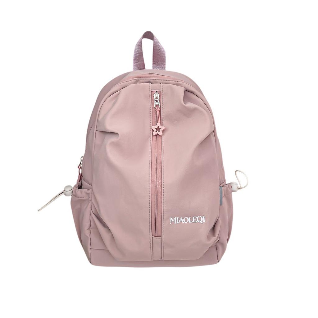 Schoolbag New Minimalist Gentle Wind High Sense Solid Color Small Backpack College Students Travel Light Casual Backpack Women