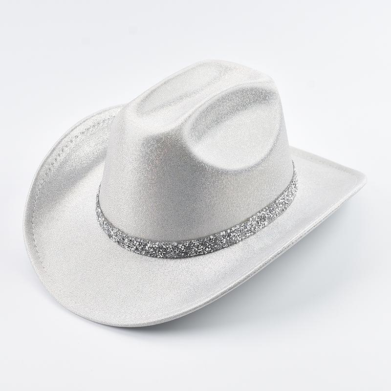 Western Style Cowboy Hat Fashion Roll Up Brim Party Dress Fedora Hat Festival Costume Party Play Cowgirl Hat