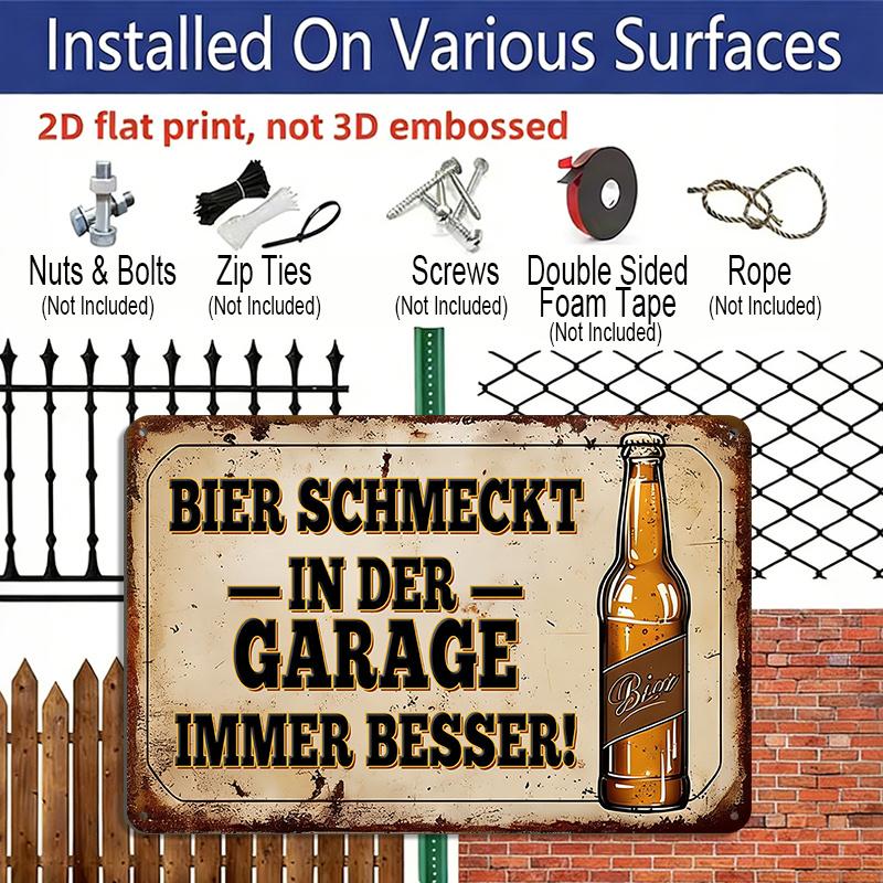 2D Flat - 1pc Vintage Aluminium Beer Sign | Metal Wall Decoration, Humorous Garage, Bar, Man'S Room Decor, Perfect Father'S Day Gift, Multipurpose