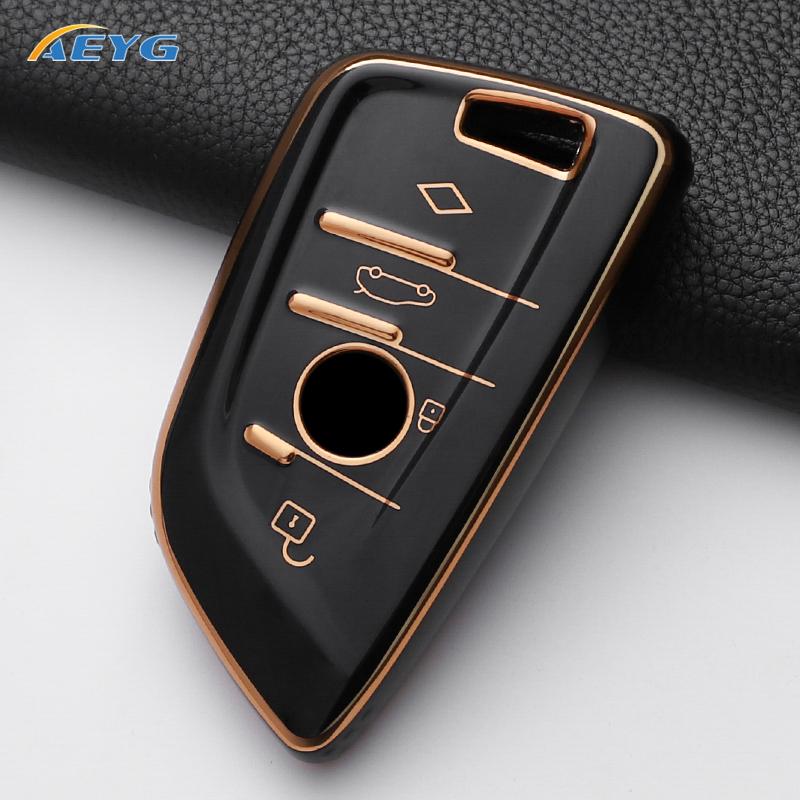 TPU Bil Fjernnøkkel Etui Deksel Skall Fob For BMW X1 X3 X4 X5 X6 F15 F16 G30 3 5 7 Serie G11 F48 Tilbehør Nøkkelring