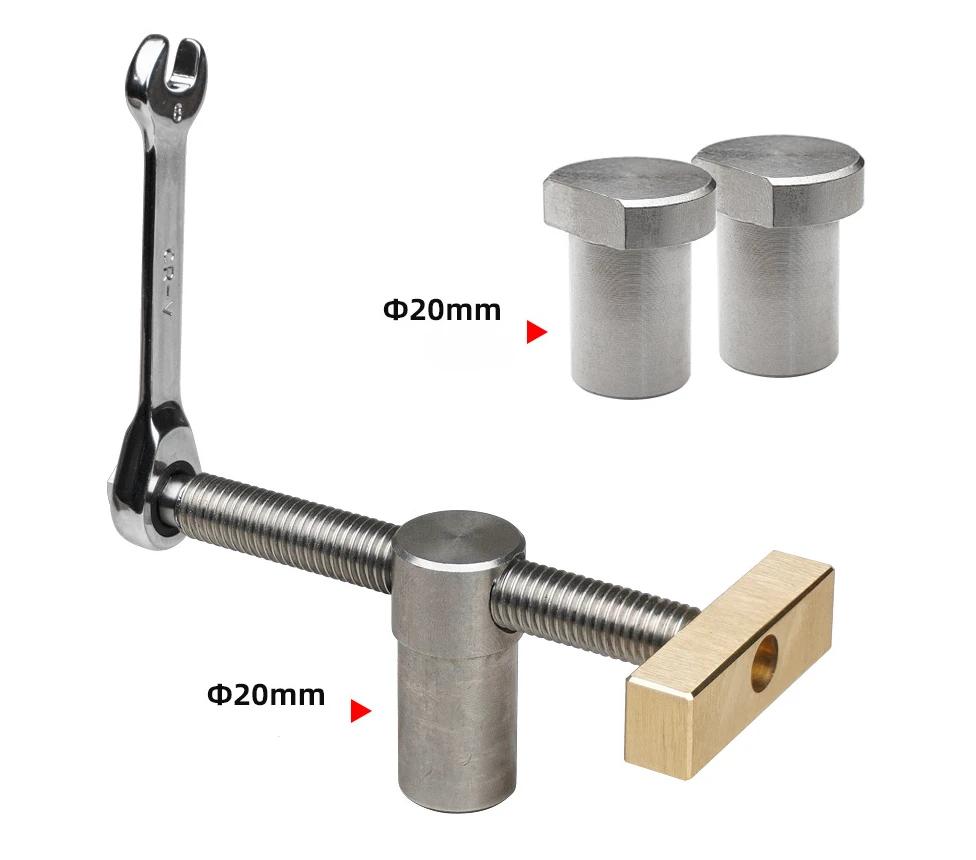 

19/20 мм зажим для верстака с собачкой 3/4 дюйма зажим для отверстия для собачки для деревообработки регулируемый упор для верстака из нержавеющей стали латуни B
