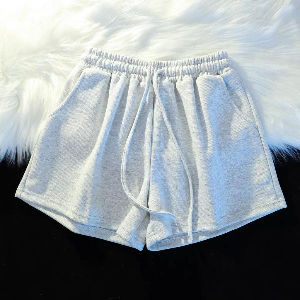 Yellow High-Waisted Loose Fit Sports Shorts - Casual A-Line Running Shorts with Elastic Waist