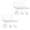 Two Acrylic Floating Shelves Contemporary Design Multipurpose Living Room Organizers Easy To Install Shelf