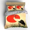 Elegant Crane Art Decor Set Soft Comfortable Duvet Cover Bedding Set Included 1*Duvet Cover & 2*Pillowcases, Gift