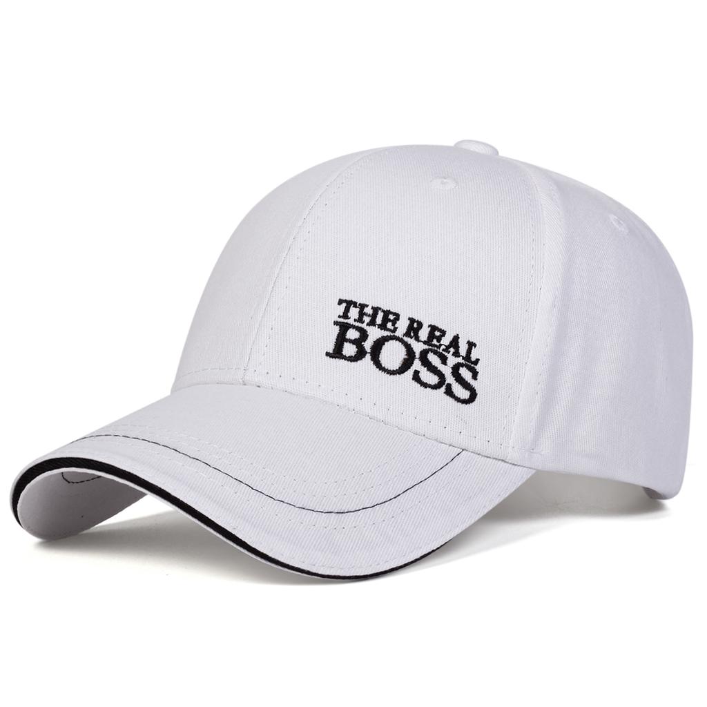 Letter THE REAL BOSS Embroidered Baseball Cap Men and Women Adjustable Outdoor Cotton Hat Fashionable Casual Travel Hats Golf Caps