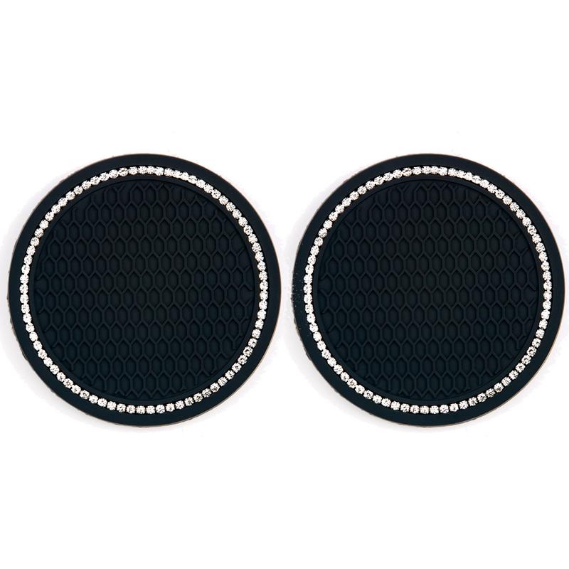 

Carbon Fiber Car Water Cup Coaster Pad Non-slip Car Drink Coffe Bottle Holder Rubber Cup Bottle Mat Car Interior Accessories
