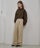 LOSSYROW Modern One-Tuck Wide Slacks Beige