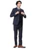 Takakyu Navy Shadow Stripe Suit and Pants Shiny Wool Slim 110011803130433750014 Men's Set, Blend, Fit, 2-Button, 3-Piece Suit,