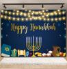 Rosh Hanukkah Fotobakgrunn Borddekking Tallerkener Frukt Lysestake Lys Brød Babyportrett Festival Fest Foto Bakgrunn