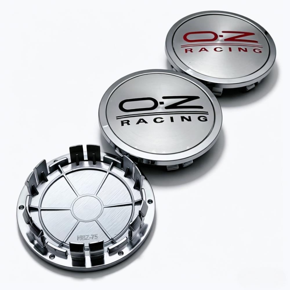 4 stuks/Set 75 mm / Clips 65 mm OZ O.Z Racing Logo Embleem Badge Auto Wiel Naafdoppen Wielnaaf Stofkap Velg Naafkap Auto Accessoires