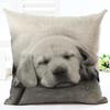 Cute Dog Printing Cushion Cover Cotton Linen Dog Throw Pillow Case For Sofa Decorative Pillowcase Cover Almohada Zt86