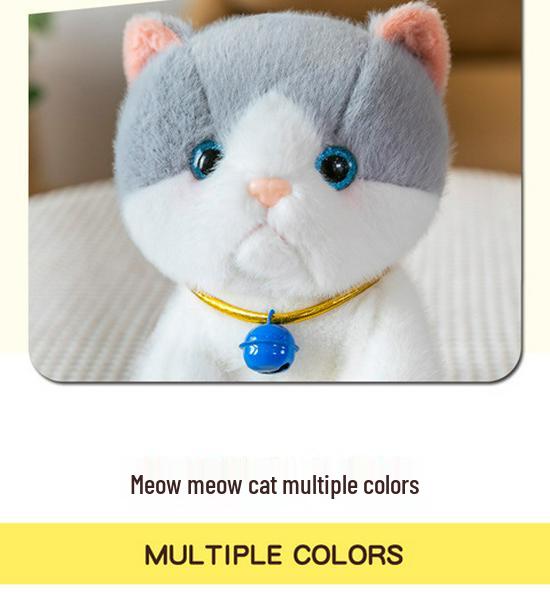 Adorable Kitten Plush Toy - Soft Stuffed Animal Sleep Companion and Gift for Girls' Birthdays