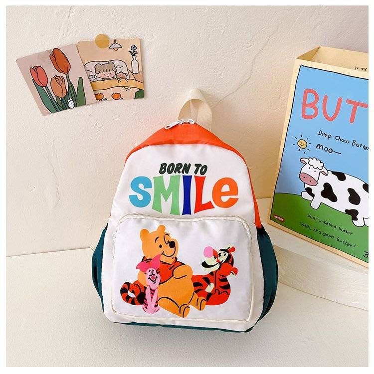 Cute Cartoon Bear Tiger Piglet Pattern Large Capacity Lightweight Backpack Fashion School Bag For Boys And Girls