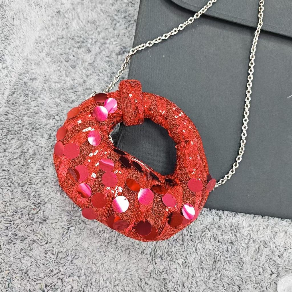 Niche Design Full Diamond Dumpling Bag Hand Bag Female Celebrity Dinner Bag Casual Versatile Handbag Rhinestone Bag