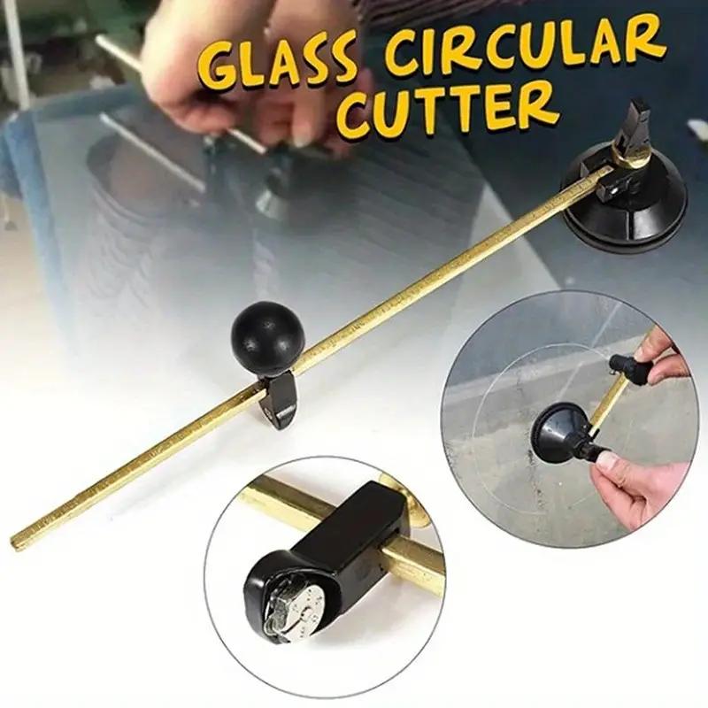 [Glass Cutter Tool] One Piece of an Adjustable Circular Glass Cutter Featuring a Suction Cup - a Metal Manual Compass-Style Tool for Cutting Glass