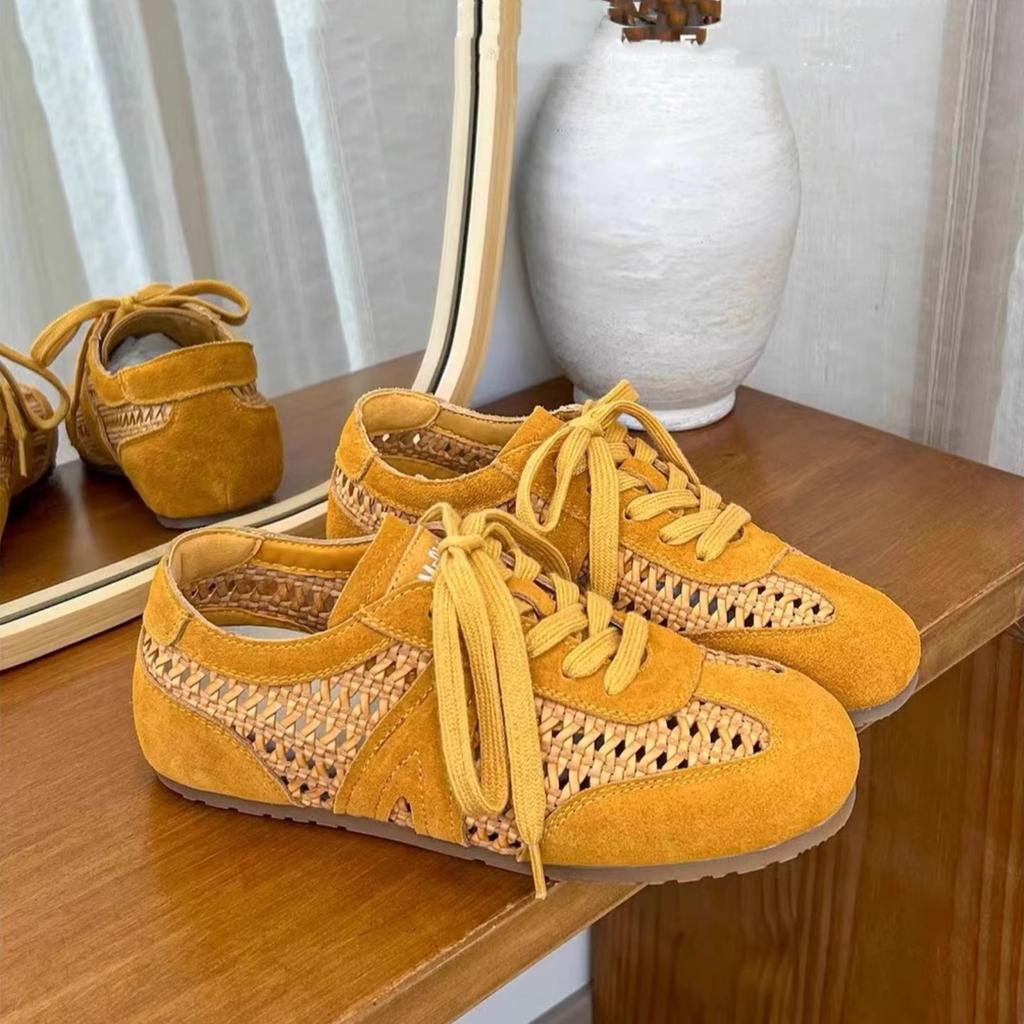 Mesh Breathable Retro Inner Height Increase Women's New Summer Versatile Leather Women's Shoes Sports and Leisure Shoes