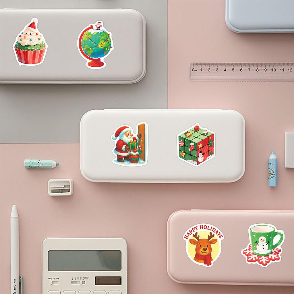 50 Cute Cartoon Creative Christmas Stickers For Phone Cases, Water Bottles, Desktops, And Journals