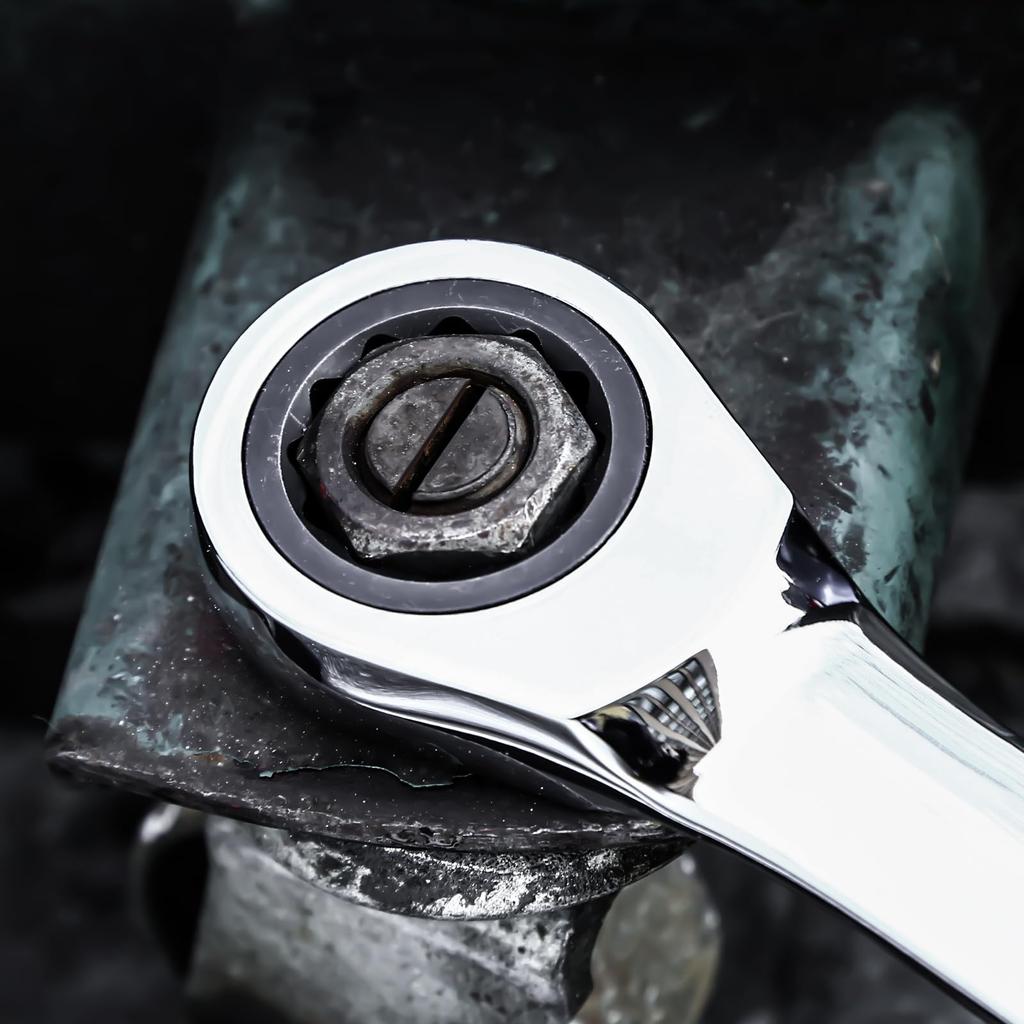 DEKOPRO Flex Ratchet Swivel Ratchet Combination Wrench Adjustable 72 Set Wrench, 8-22mm Set, Angle, Gears, 13-Piece