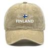 Heart-shaped  Finland Flag Snapback Baseball Cap Distressed Strap Adjustable Baseball Caps Perfect For Men And Women