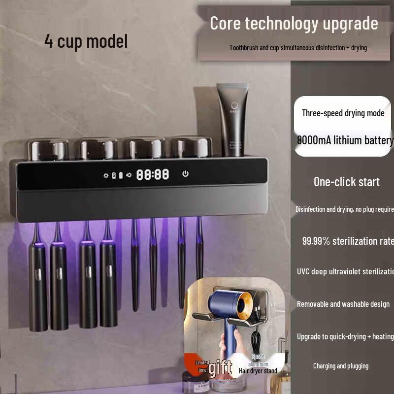 HANDUNYOU Wall-Mounted Toothbrush Holder