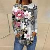 Tee Shirts For Women Fall Casual Long Sleeve Shirts Sweatshirt Retro Printing Top Pullover