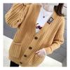 Navava Women Ribbed Label Point Long Sleeve Knit Cardigan Nk1952