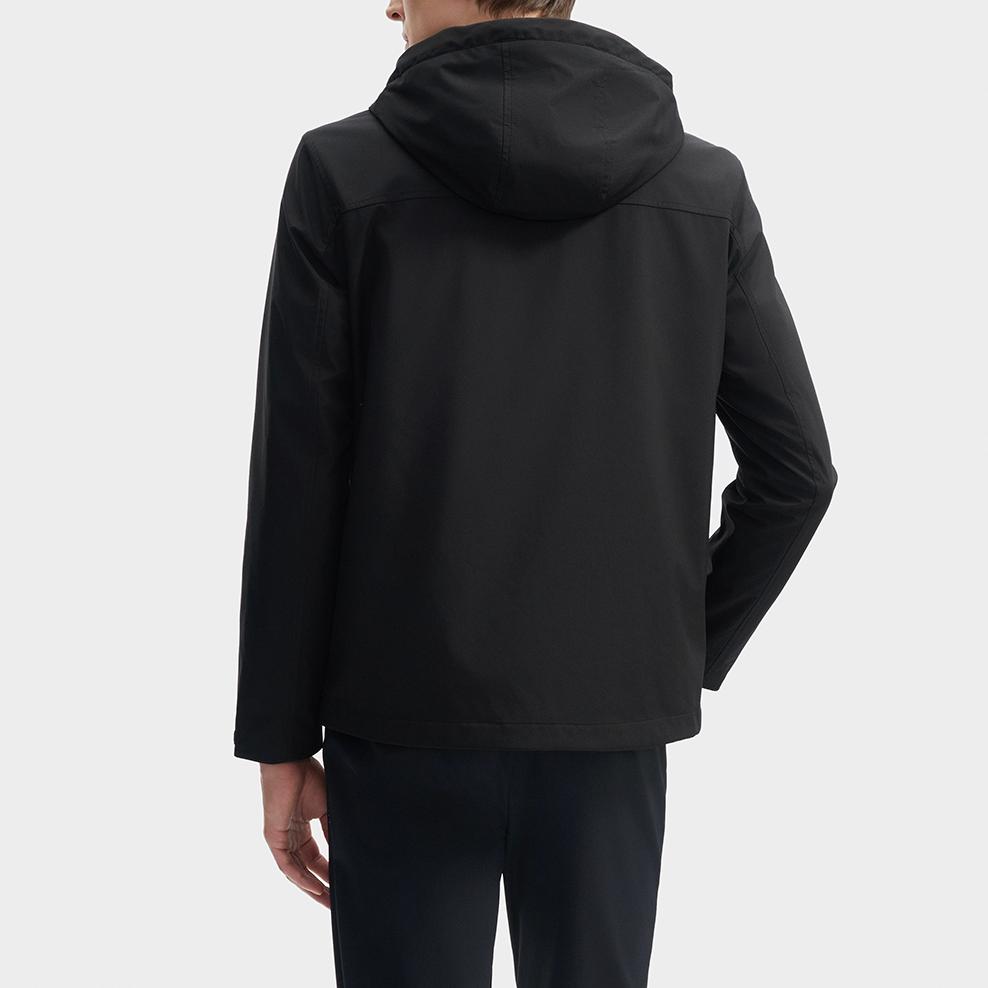 Fila White Series Fashion Casual Hooded Woven Jacket Men Jackets Black F11M443704F-BK