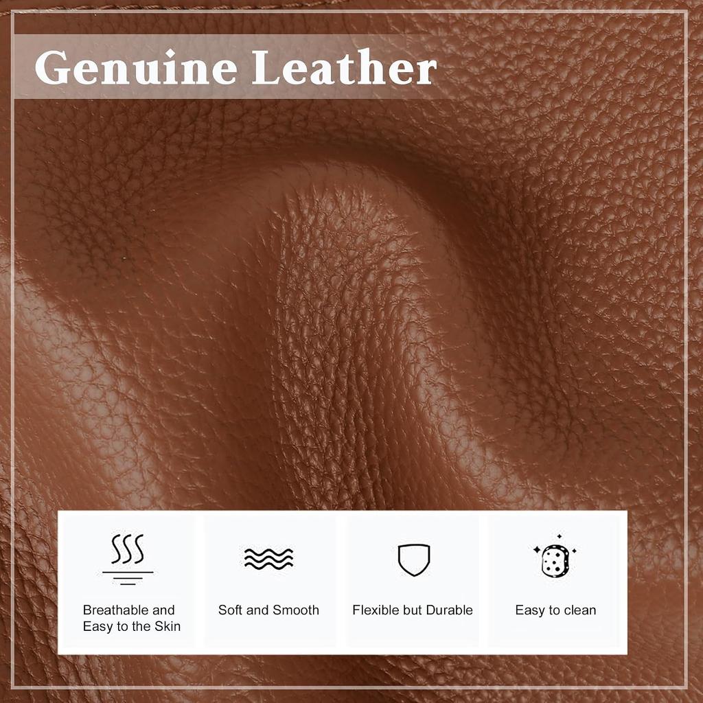 befen Genuine Leather Tote Bag for Women Work Travel Leather Purse Handbags | Real Leather, Padded 14" Laptop Compartment, Multi-Pockets, Zipper,