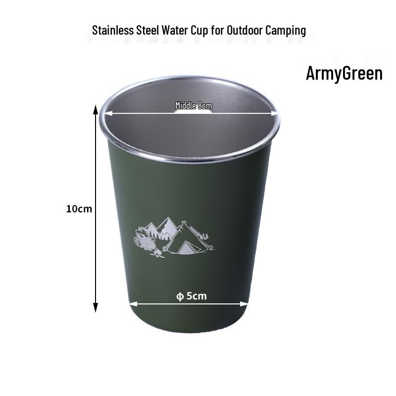 Stainless Steel 350ml Outdoor Mug for Water, Milk, Baijiu, Coffee, Cold Drinks, Camping, or Beer.