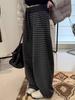2026 European Striped Fleece-Lined Wide-Leg High-Waist Floor-Length Women's Trousers