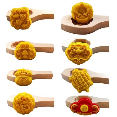 Wooden Mooncake Moulds DIY Mooncake Stamps Baking Moulds Pastry Gadgets 8 Styles for Mid-Autumn Festival Making Mooncake