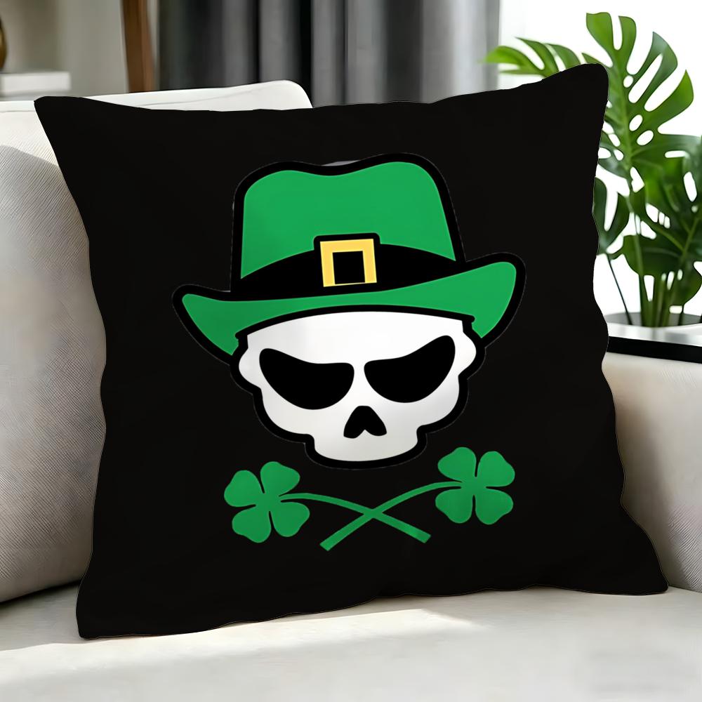 SSt Patrick Cartoon Lucky Clover Cushion Cover Cushion Cover Set Pcs x x x Pillowcase Decorative Sofa Home Decor