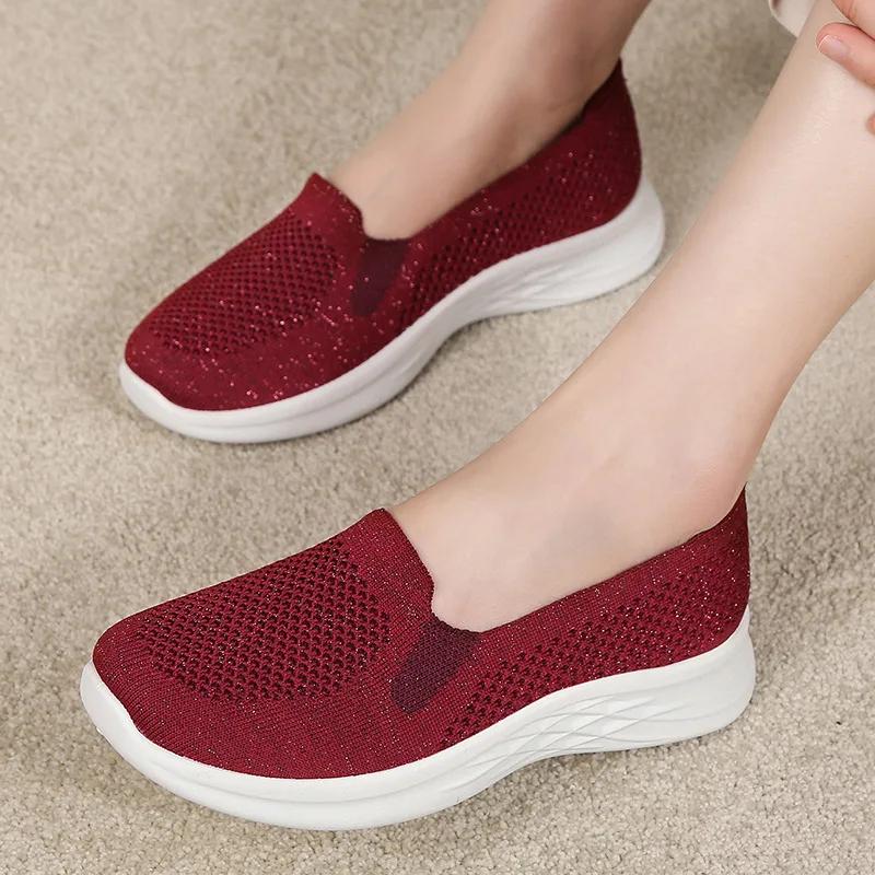 Fashion New 2025 Women's Soft Soled Flat Bottom Walking Shoes Sports and Casual Single Shoes Breathable Women's Shoes Free Shipping