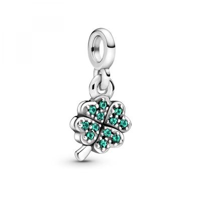PANDORA Four-leaf Clover Mini Dangle - Compatible Bracelet Womens Jewelry Gift Woman Your Life Made Sterling Silver Synthetic Crystal No Box