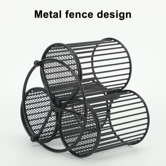 Rotating Pen Holder Creative Swivel Pen Rack Large Capacity Metal Mesh Pen Organizer for Office School Classroom