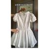 Small white dress A-word fluffy dress dress summer new sweet and spicy beautiful girl college style first love casual temperament woman