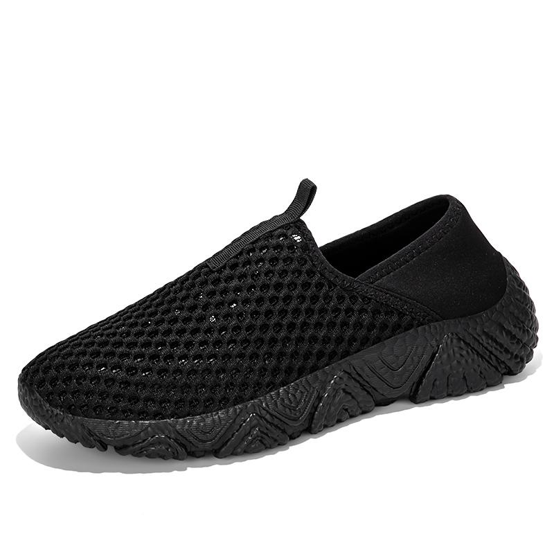 Fashion Trendy Men's Summer Sandals Breathable Casual Beach Lazy Anti-Odor Mesh Shoes Spor Net-Face Shoes Hollow-Out Design Rubber