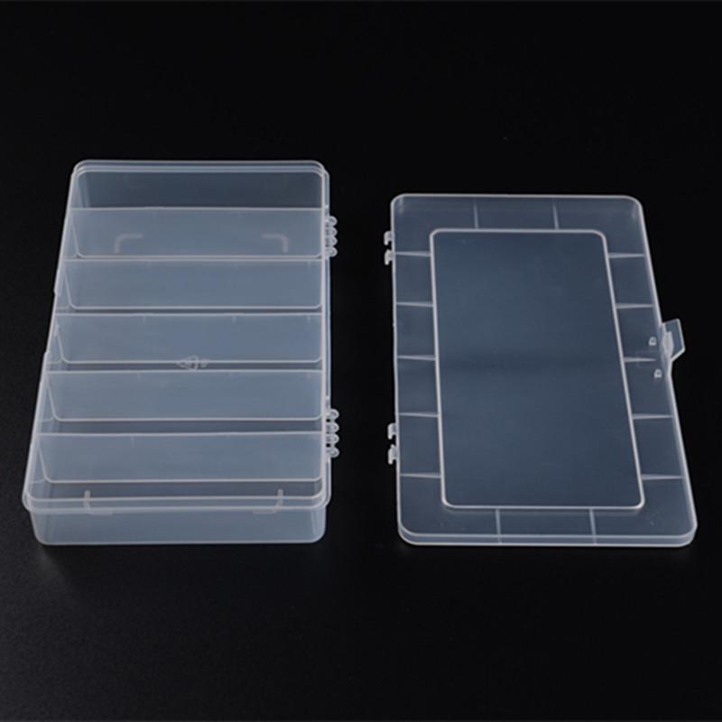 6 Grids Plastic Organizer Box with Dividers Craft Organizer Plastic Jewelry Organizer Box Small Parts Container Box