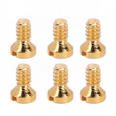 6 viti per fondello di orologio professionali al quarzo, viti a taglio per la riparazione della cassa dell'orologio, accessori di ricambio color oro