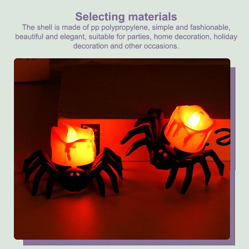 Haunted Led Candle Light Plastic Spider Pumpkin Lamp House Halloween Party Decor Horror Props Halloween Decorations For Home Bar