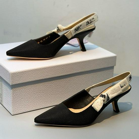 Sandali a punta con tacco gattino a righe in maglia con fiocco da donna D Brand