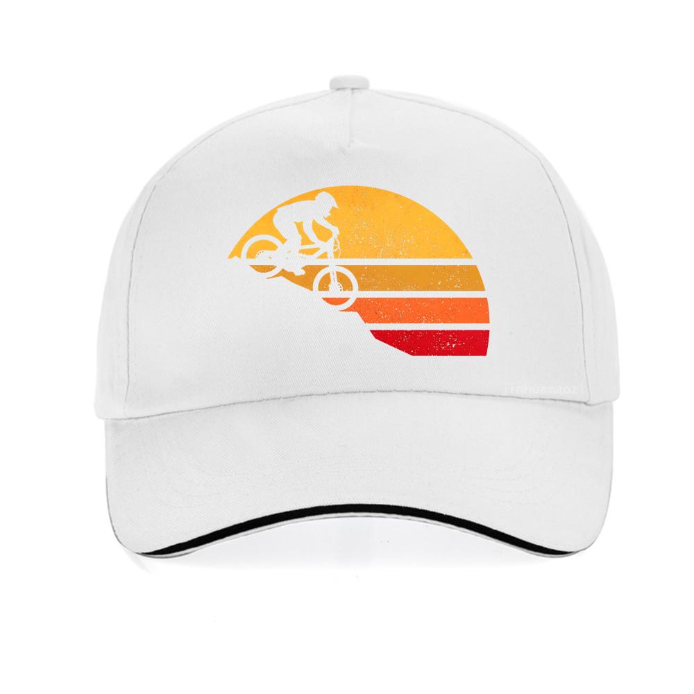 Vintage Downhill Mount MTB Kappe Sonnenuntergang Radfahrer Silhouette Kunst Baseballkappen Mode Outdoor Sport Sonnenhut unisex Snapback Hüte