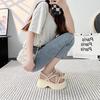French Fairy Style Platform Sandals Women's Summer Wear with Skirt 2025 New White Versatile Wedge Heel Roman Shoes