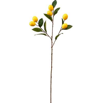 Luxury Artificial Lemon Branch Plastic Handmade Simulation Fruit Tree Elegant Fake Plants Holiday Party Wedding