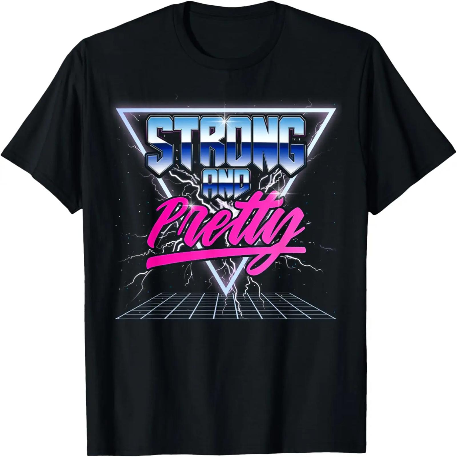Strong and Pretty 90s 80s Vaporwave Bodybuilding Gym Men T-Shirt S