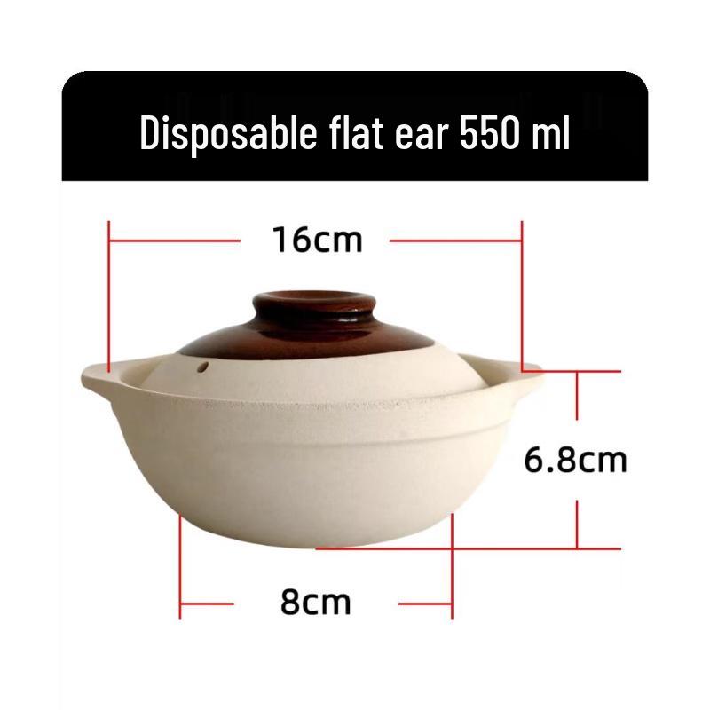 High-Temperature Resistant Unglazed Single-Handle Earthenware Clay Pot for Rice and Noodles