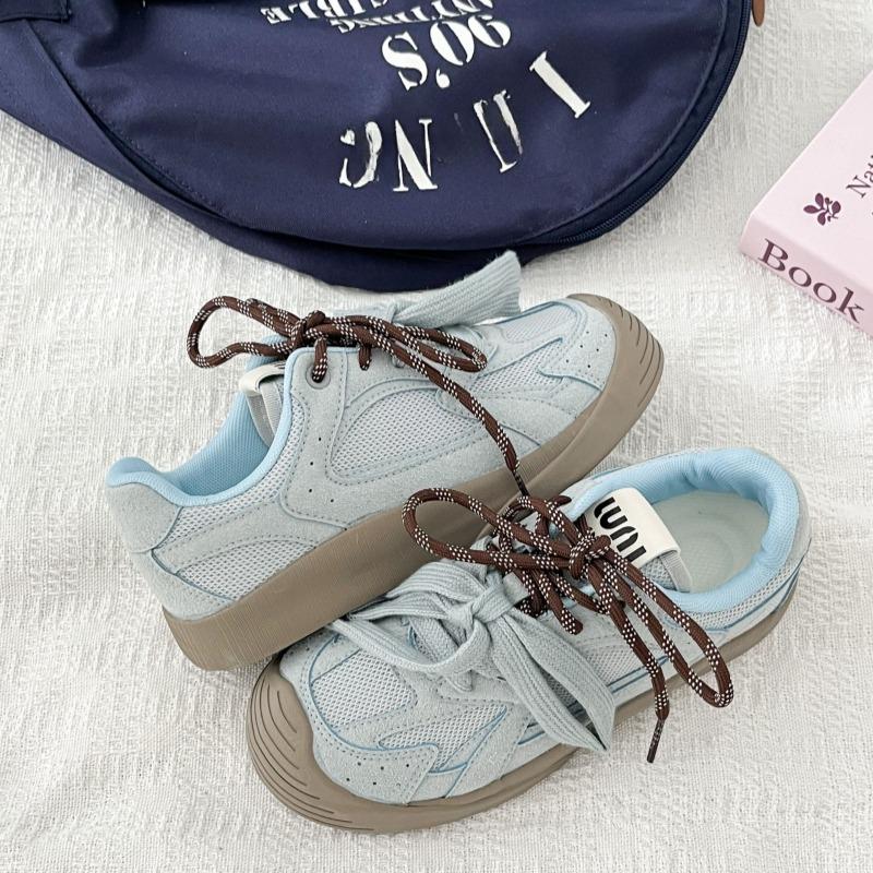 Fashion Women's Sports Flat Shoes Patchwork Thick Soles Round Toe Casual Sports Running Shoes Comfortable Soft Soles Women Sports Shoes