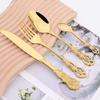 Mirror 24Pcs Vintage Dinnerware Set Stainless Steel Cutlery Set Knives Fork Teaspoon Tableware Kitchen Flatware Silverware Set